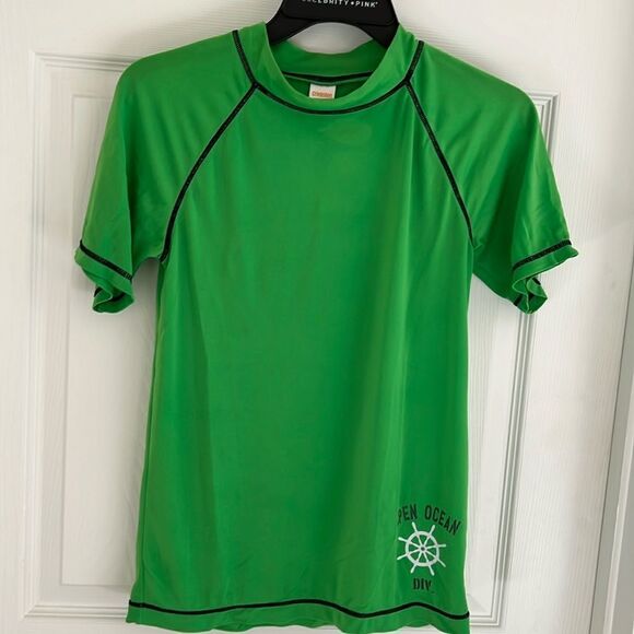 Gymboree Youth boys green size 12 rash guard. - Picture 1 of 4